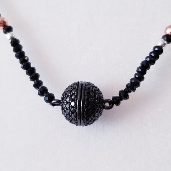 Black Spinel Layering Necklace, 36 inches - Picture 4 of 8